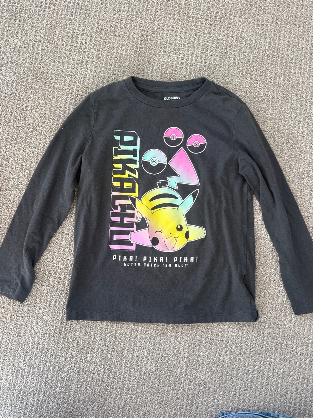 Old Navy Long-Sleeve Pikachu Graphic Tee